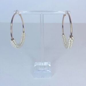 NEW…Gold/Cream hoop earrings OS (one size) from Forever21